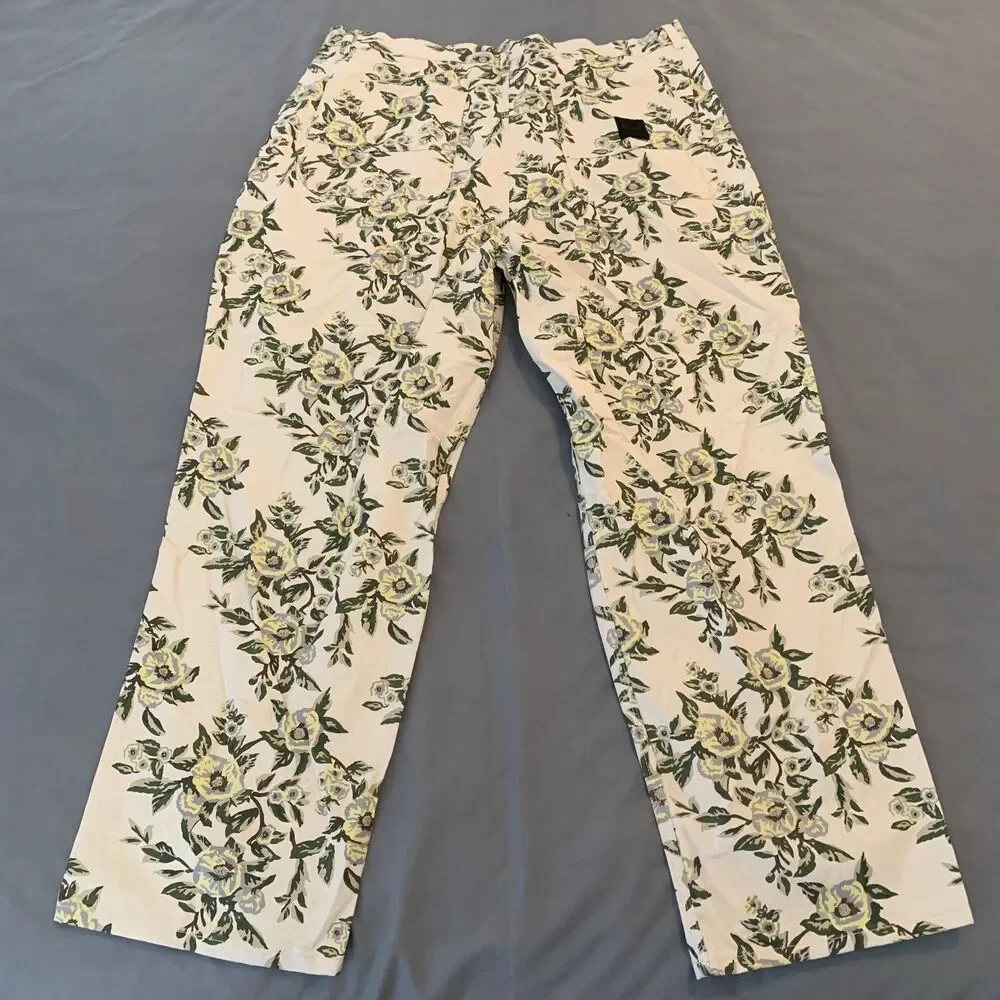 HUF Floral Chore Coat Jacket & Pants Set Mens XL/38 White Grafton Boyd‎ Skater